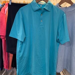 Peter Millar Turquoise/ Baby Blue Polo Shirt